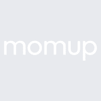 Gray background with the word "momup" in lowercase white letters centered, subtly reflecting nanny industry expertise.